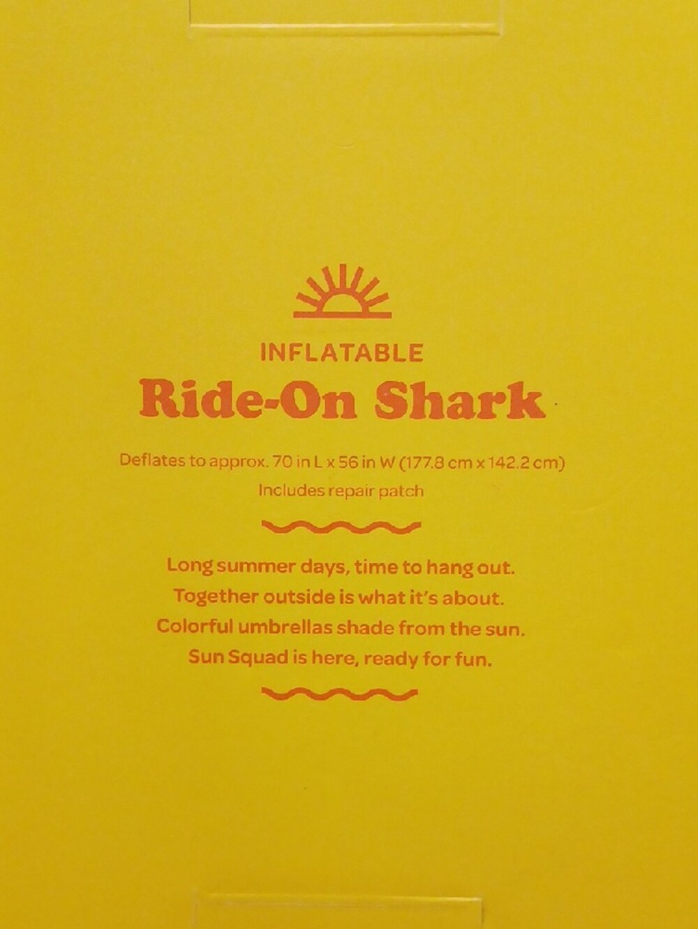 Target Sun Squad Inflatable Ride-On Shark NEW In Box - Picture 3 of 5